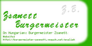 zsanett burgermeister business card